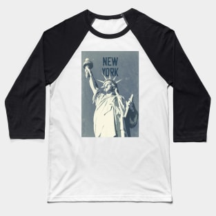 New York City, Statue of Liberty ✪ Vintage style poster Baseball T-Shirt